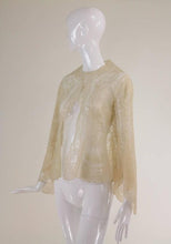 Blond Chantilly lace open front jacket wedding finery handmade 1860s