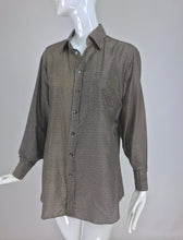 G Gucci Men's Silk Horse Bit Print Shirt 1970s