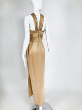 James Galanos Champagne Gold Silk Satin Evening Gown