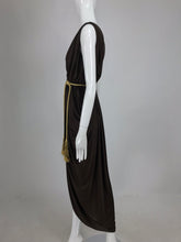 Vintage Marita by Anthony Muta Plunge Neck Jersey Petal Hem Maxi Dress 1970s NWT