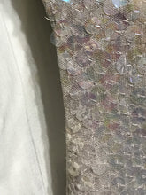 Halston Iconic Clouds Dress in Stormy Grey & Cream Iridescent Sequins Mid 1970s