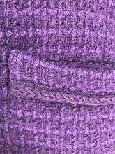 Vintage Chanel Creations Textured Purple Wool Skirt Suit 1970s
