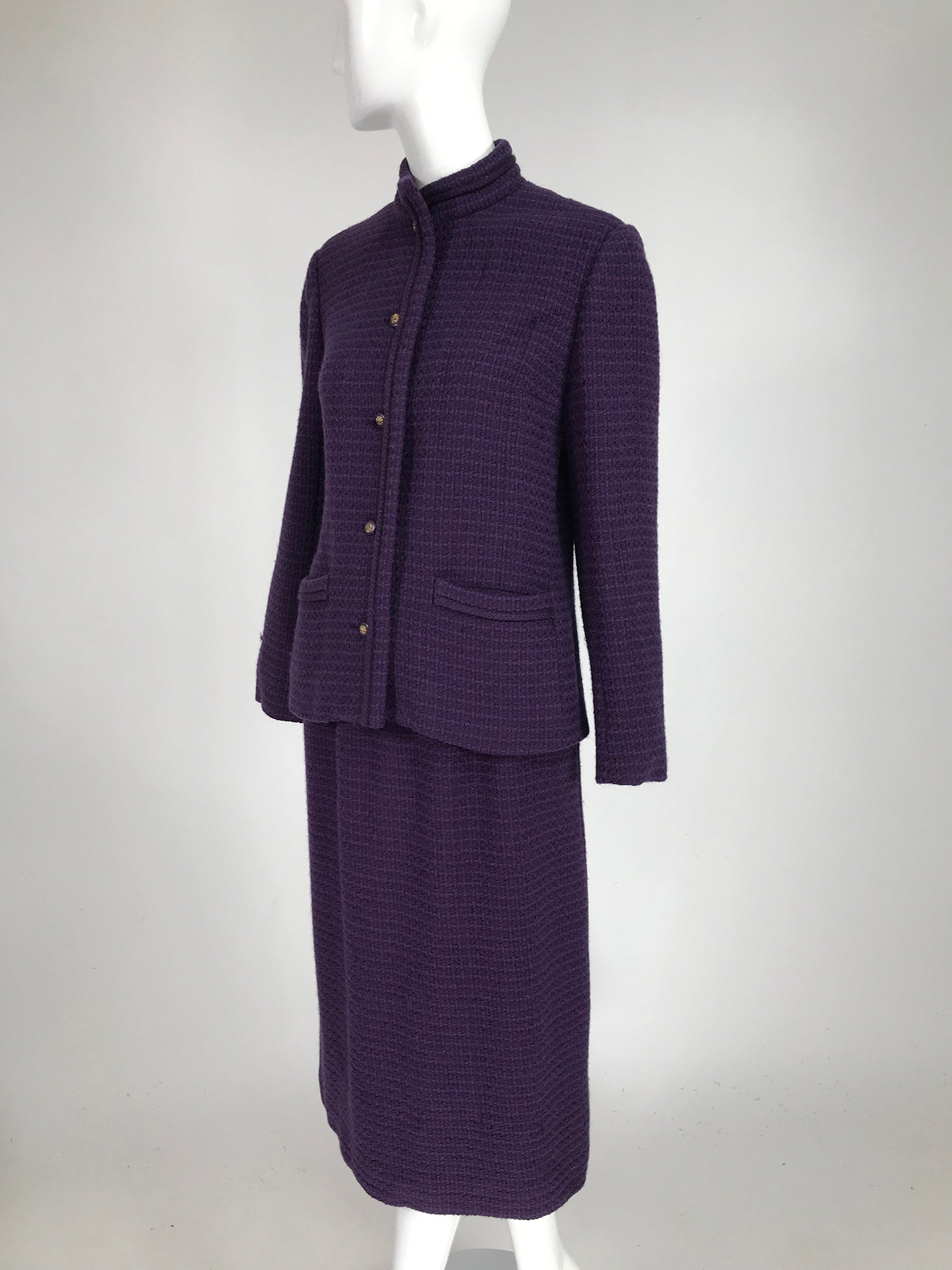 Chanel Vintage Purple CC Logo Monogram Jacquard Silk Lavalliere Blouse –  Amarcord Vintage Fashion