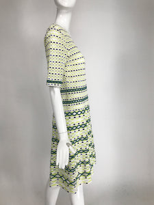 Missoni Lime, White & Black Honeycomb Stretch Knit Dress
