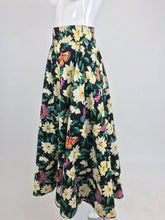 SOLD Emanuel Ungaro Cotton Floral Butterfly Print High Waist Full Skirt 1980s
