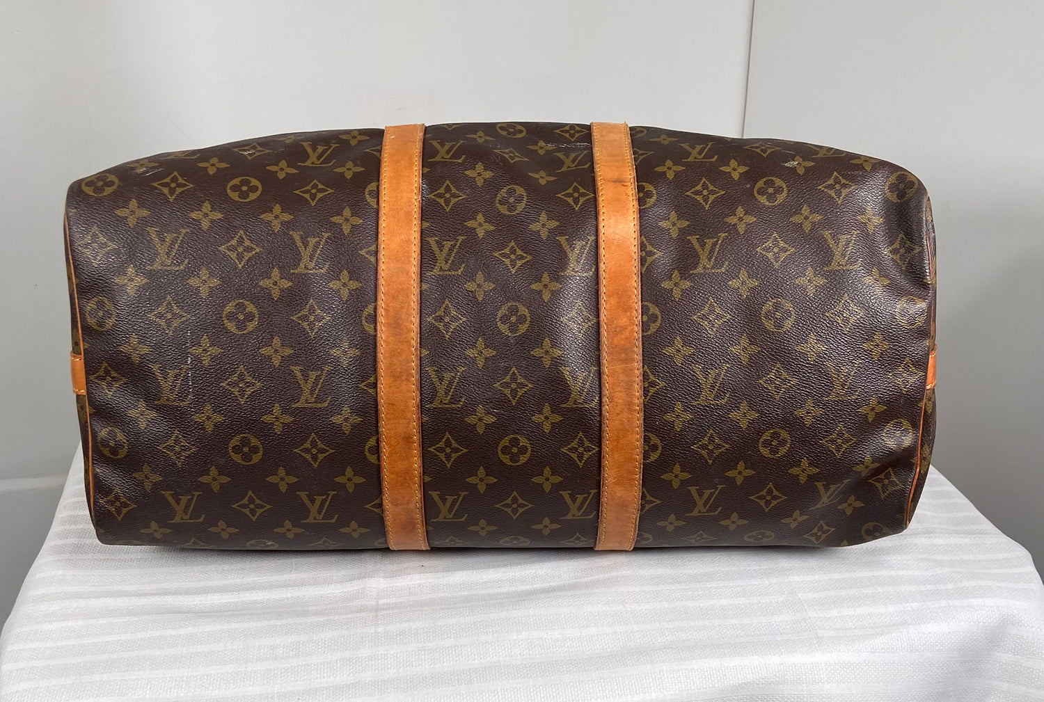 Louis Vuitton keepall50 monogram shoulder strap Brown Leather ref.99323 -  Joli Closet