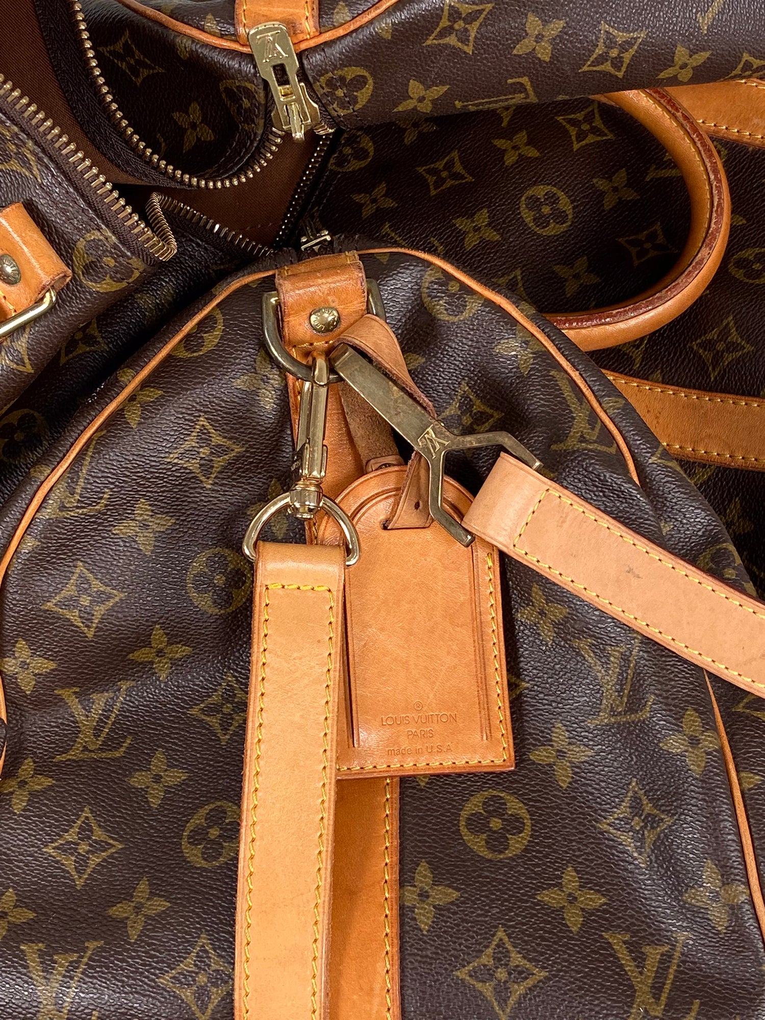 Louis Vuitton keepall 50 Monogram shoulder strap - VI881 Brown Leather  ref.921512 - Joli Closet