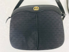 Gucci Black Leather and Logo Canvas Cross Body Handbag 1980s – Palm Beach  Vintage