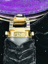 Fendi Squirrel Velvet Purple Sparkle Suede Metallic Embroidered Spy Bag