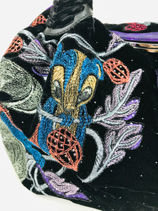 Fendi Squirrel Velvet Purple Sparkle Suede Metallic Embroidered Spy Bag