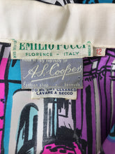 Emilio Pucci Rare Silk Twill Print Italian Cafe Blouse 1960s