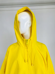 Vintage A Line Anne Klein Bright Yellow A Line Zip Front Jacket with Hood