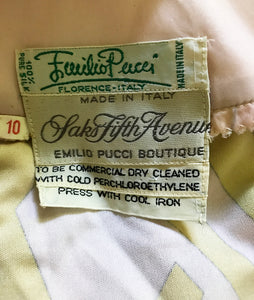 Emilio Pucci Vintage Silk V Neck Kimono Sleeve Day Dress