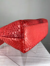 Coral python fold over clutch handbag from Laurent Effel St Barth