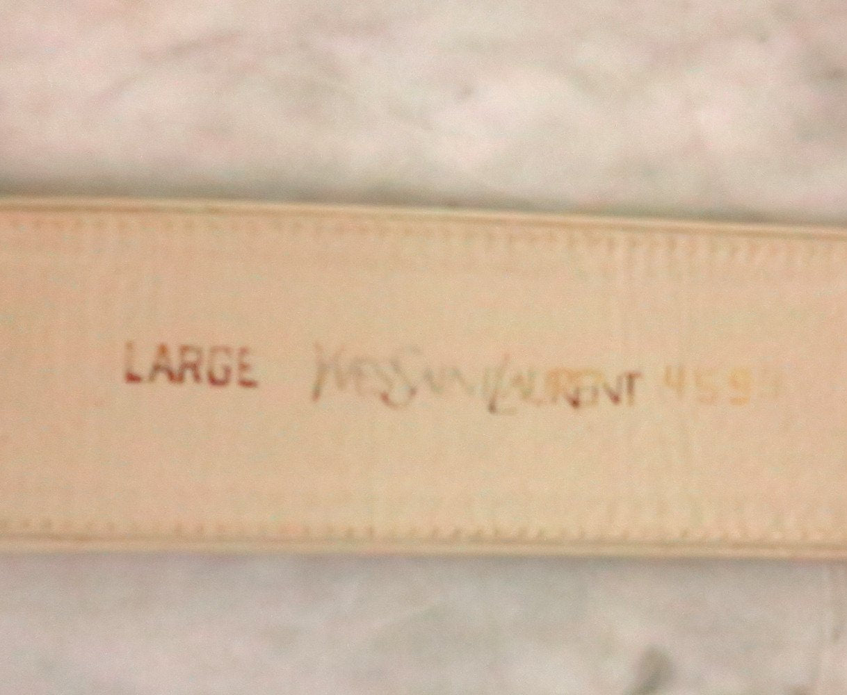 Ysl Monogram Leather Belt In Cream / Bronze