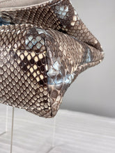 Blue & Natural Python Clutch Handbag Laurent Effel St Barth