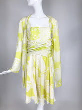 Louis Feraud Printed Citron Silk Chiffon Dress and Sheer Coat