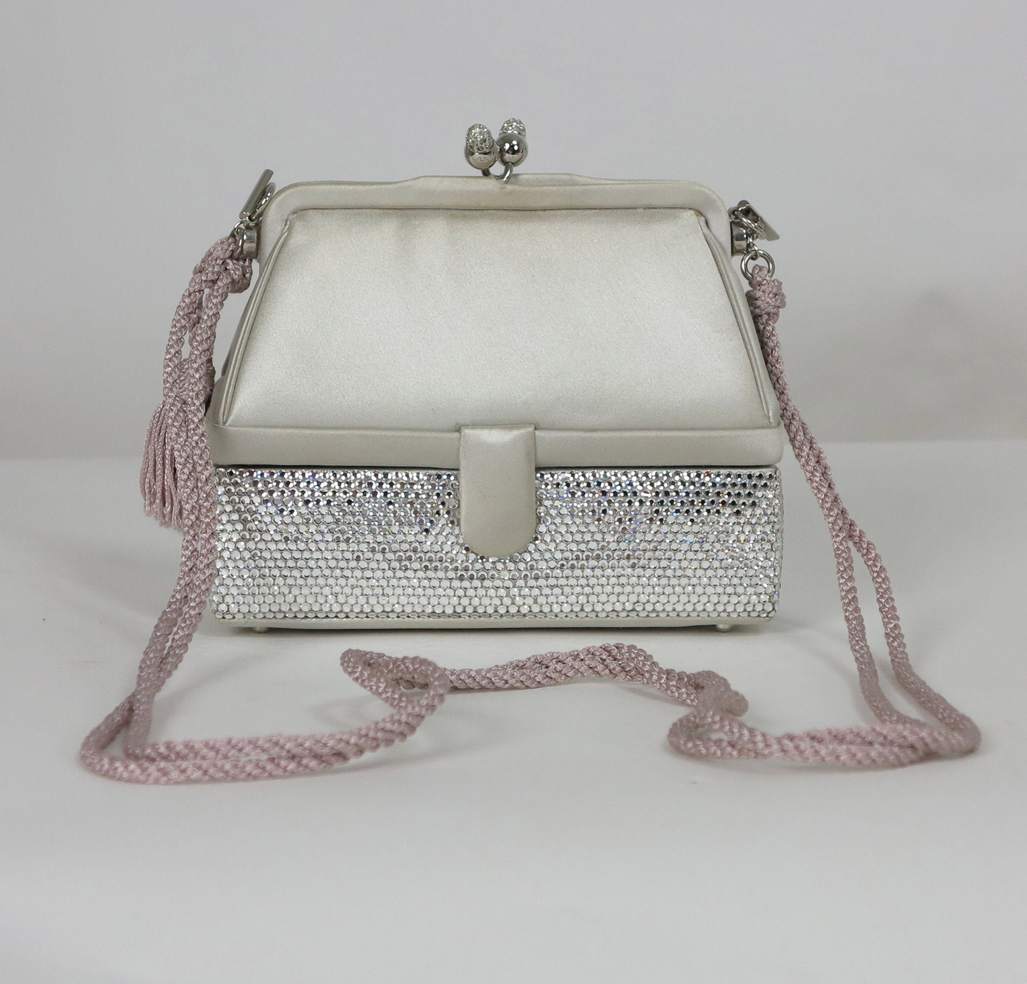 Judith Leiber Crystal-Embellished Lips Evening Bag - Silver Evening Bags,  Handbags - JUD60528