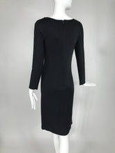 Gianni Versace Couture Black Silk Jersey Low Scooped Shirred Bodice Cocktail Dress 1980s