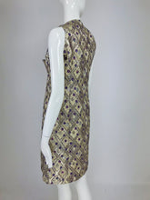SOLD Vintage Mod Metallic Brocde Cocktail Dress 1960s