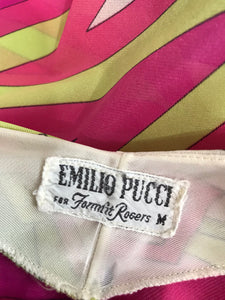 SOLD Emilio Pucci Zig Zag Colour Bright Gown and Robe Set EPFR 1970s