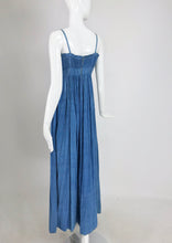 SOLD 1930s Blue Pinch Pleated Raw Silk Couture Evening Gown