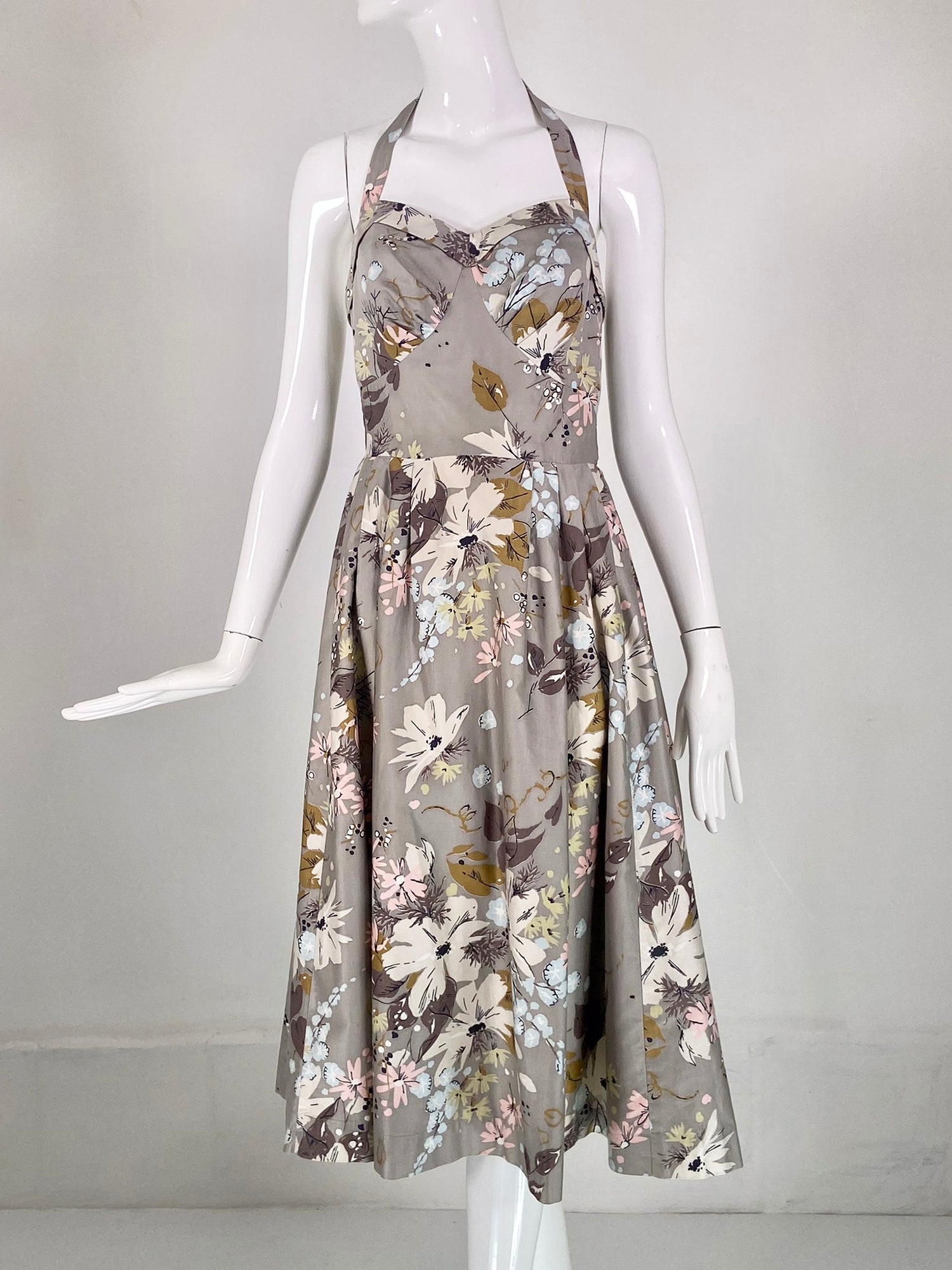 Alix of Miami Halter Neck Modernist Print Sun Dress 1950s Palm Beach Vintage Alix of Miami Halter Neck Modernist Print Sun Dress 1950s Palm Beach Vintage