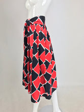 Yves Saint Laurent Red and Black Harlequin Print Skirt Vintage