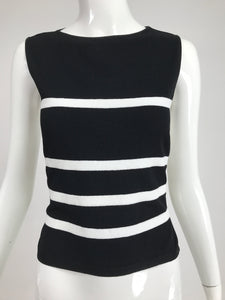 Moschino Black & White Stripe Knit Bare Back Top