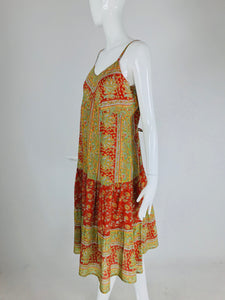 SOLD Vintage India Soft  Cotton Print  Sun Dress