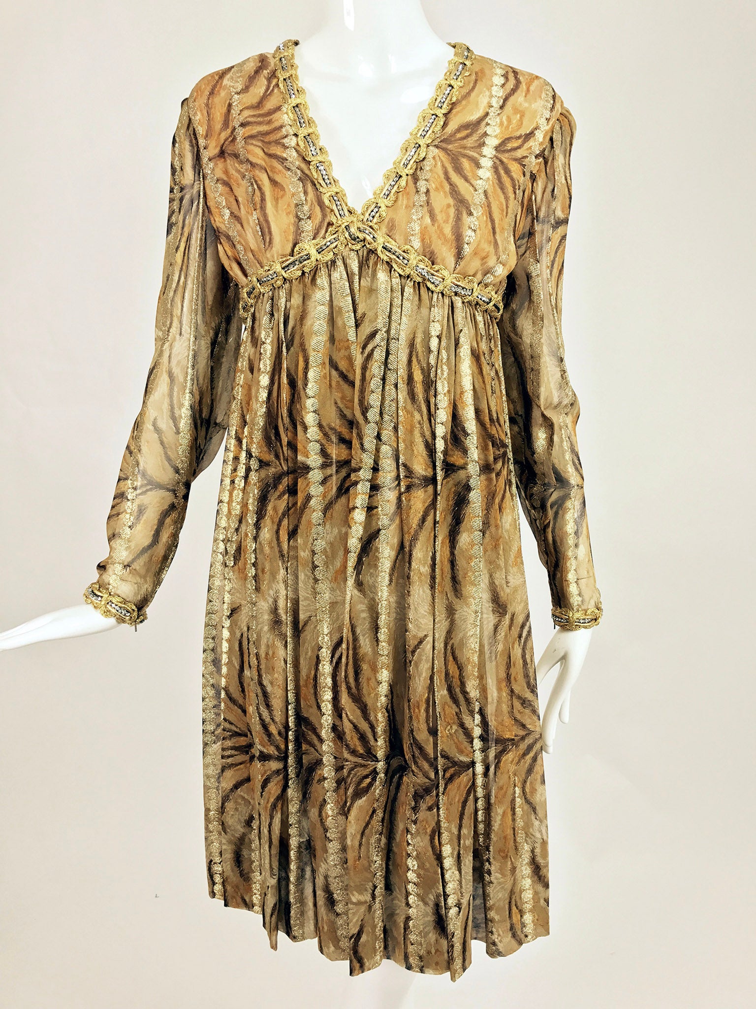 Tiger print cheap silk dress