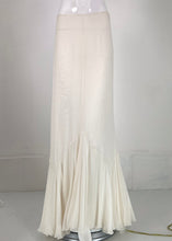 Valentino S/S 04 Off White Sheer Silk Ruffle Hem Maxi Skirt Unworn with Tags