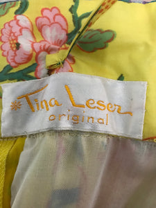 Vintage Tina Leser Original Sequin Citrus Bright Maxi Skirt and Blouse 1960s