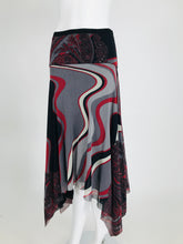 John Paul Gaultier Soleil Printed Mesh Asymmetrical Skirt