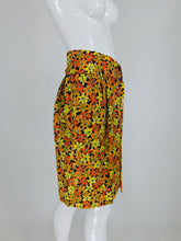 Vintage Yves Saint Laurent Vibrant Floral Silk Print Wrap Skirt
