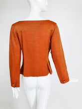 Yves Saint Rive Gauche Orange & Gold Stripe Faille Jacket