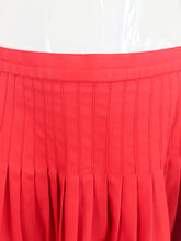 SOLD Yves Saint Laurent Tomato Red Cotton Full Pleated Skirt Vintage