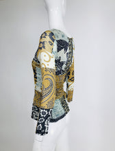 Etro Printed Shirred Mesh Jersey Mix Print Top