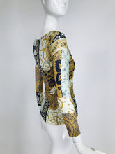 Etro Printed Shirred Mesh Jersey Mix Print Top