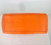Malo Paprika Alligator Ribbon Woven Handle Handbag