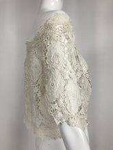 Vintage White Lace Off the Shoulder Button Top 1800/1960s