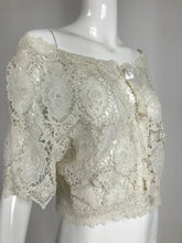 Vintage White Lace Off the Shoulder Button Top 1800/1960s