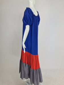 SOLD Yves Saint Laurent Rive Gauche colour block maxi dress, 1970s