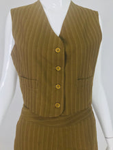 SOLD Vintage Romeo Gigli 2pc Olive khaki Vest and Trousers G Gigli 1990s