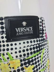 SOLD Versace Jeans Dot Grid Floral Tropical Print Vintage