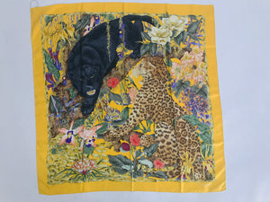 Gucci Orchid Jungle with Big Cats Silk Scarf 34" x 34