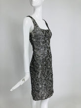 Michael Kors Collection Platinum Metallic Silk Cloque Sheath Dress