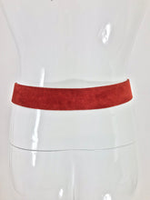 SOLD Christian Dior Brick Red Suede Belt with Gold Buckle