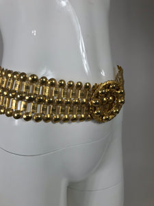 SOLD Gold Metal Link Belt with Round Buckle 1980s