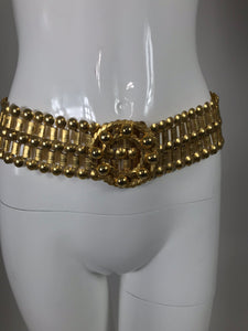 SOLD Gold Metal Link Belt with Round Buckle 1980s